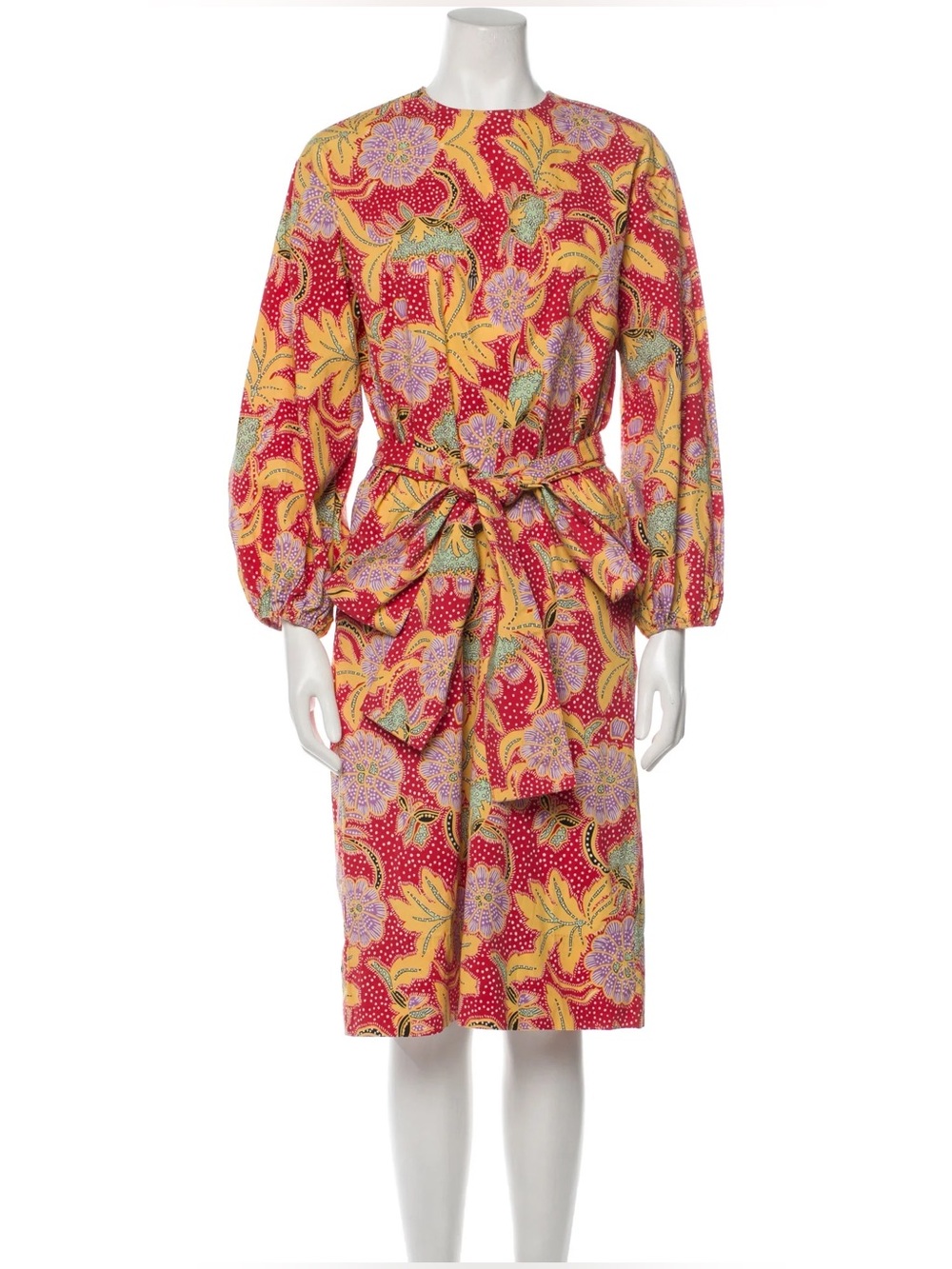 RHODE Resort Cotton Poplin Athena Midi Dress Red Floral Size XS - Picture 3 of 12